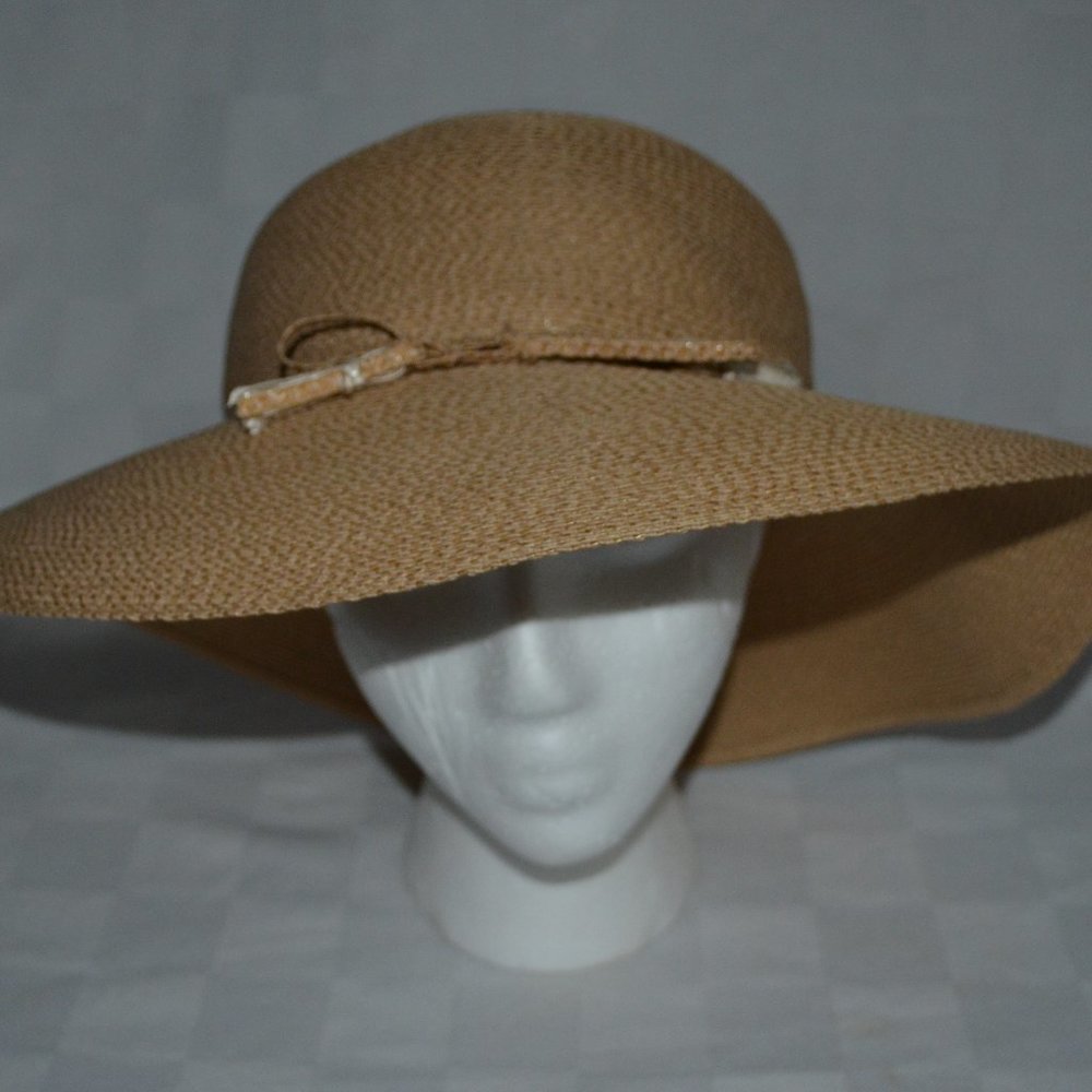Sz S Jennifer Hoertz Tan Straw Beach Summer Hat - Picture 3 of 6